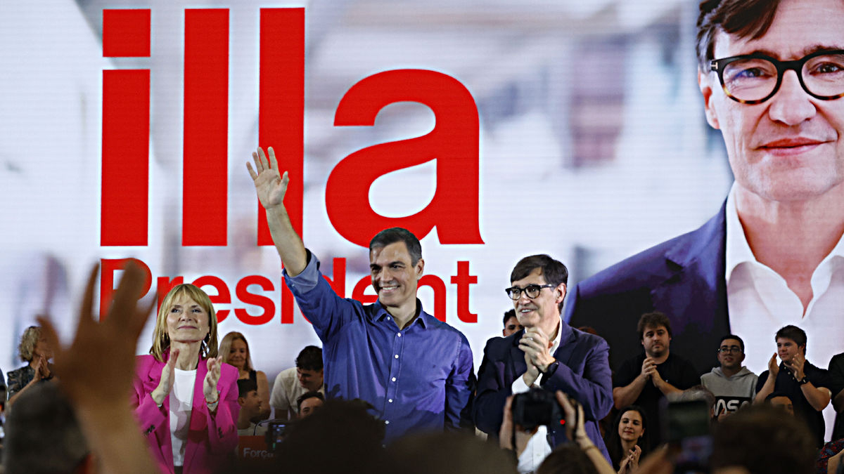 Sánchez va irrompre ahir a la campanya en un acte a Sant Boi. - EUROPA PRESS