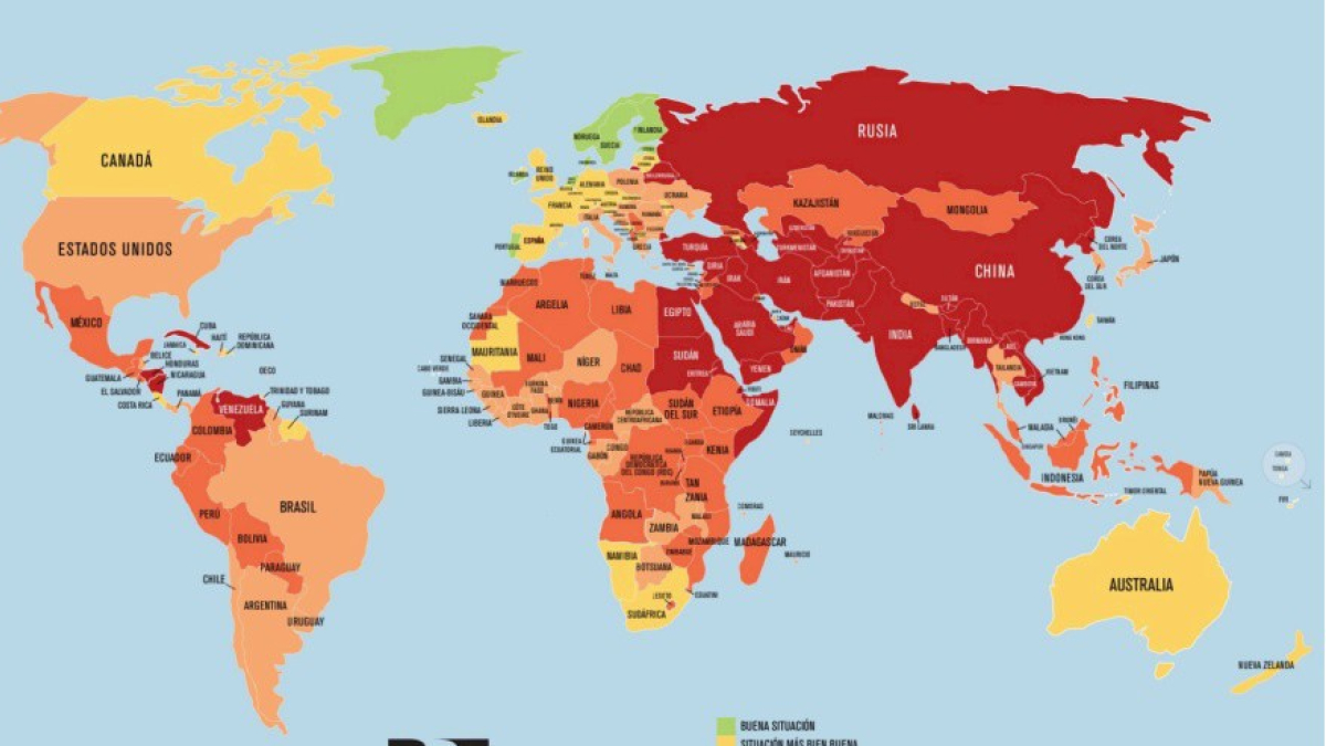 Classificació dels països segons la seua llibertat de premsa.