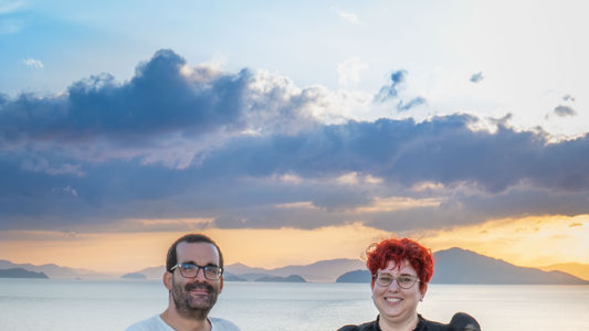 Joan Baró y Nuria García, durante el crucero. - LAUZETA