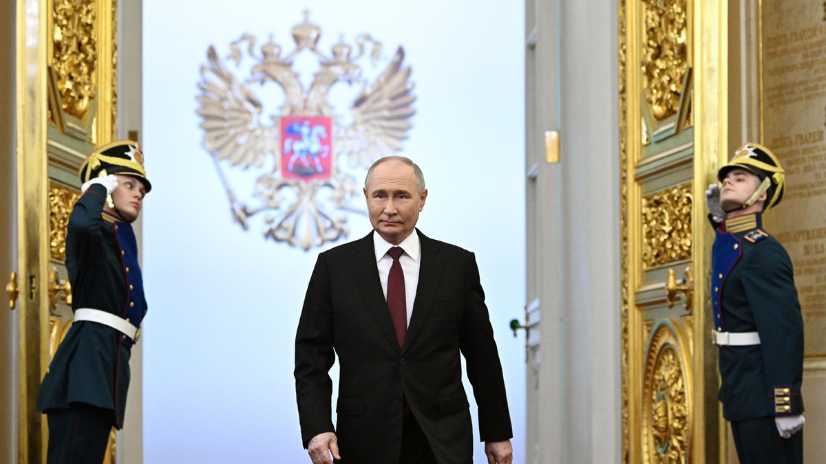 Putin, durant la cerimònia oficial al Gran Palau del Kremlin. - EFE/EPA/ALEXEY MAYSHEV/SPUTNIK / KREMLIN POOL