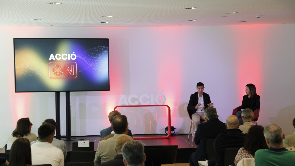 Imatge de l'acte ''ACCIO ON. Fem avui l'empresa del demà'' amb 120 empresaris a La Llotja de Lleida.