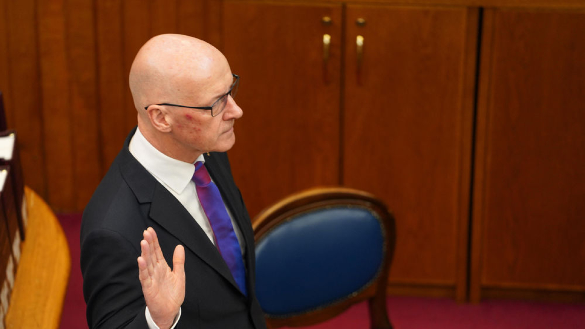 Moment de la jura del càrrec de Swinny com a ministre principal. - EFE/EPA/SCOTTISH GOVERNMENT