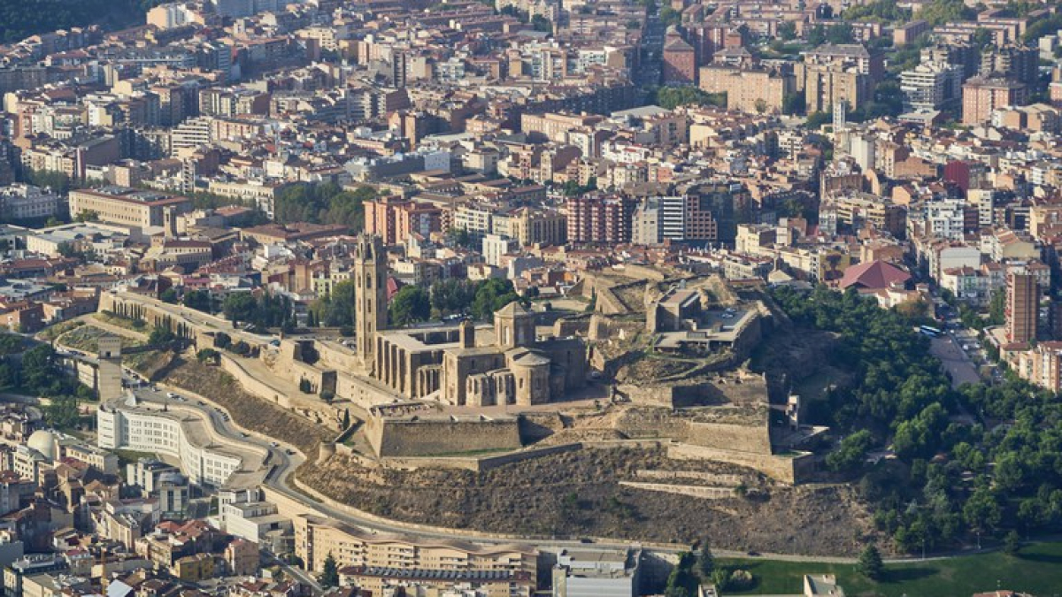 Vista aèria de Lleida ciutat.
