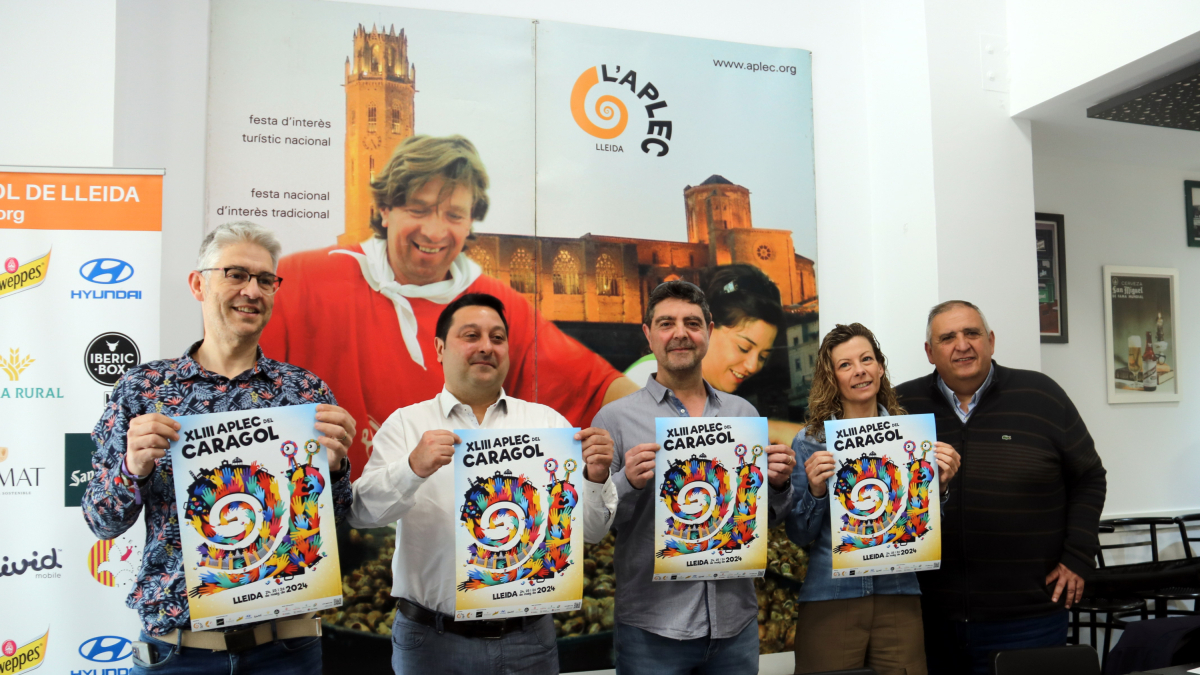La junta de la FECOLL durante la rueda de prensa de presentación de la 43.ª edición del Encuentro|Grupo del Caracol|Tornillo de Lleida.