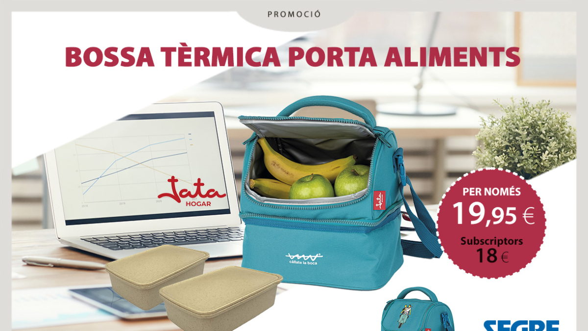 Pràctica, divertida, de gran capacitat i amb dos recipients hermètics, ideal per portar el menjar a la piscina, al càmping, a l'oficina o de pícnic.