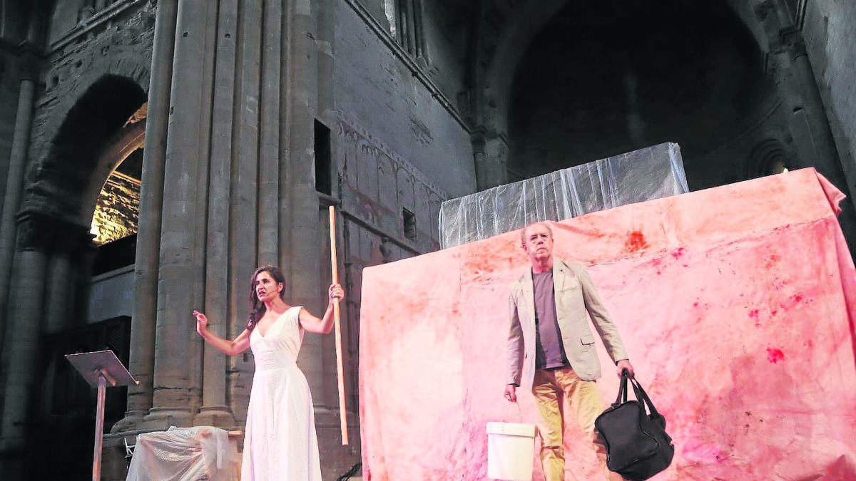 Núria Miret i Josep Minguell, a la Seu Vella de Lleida el 2023.