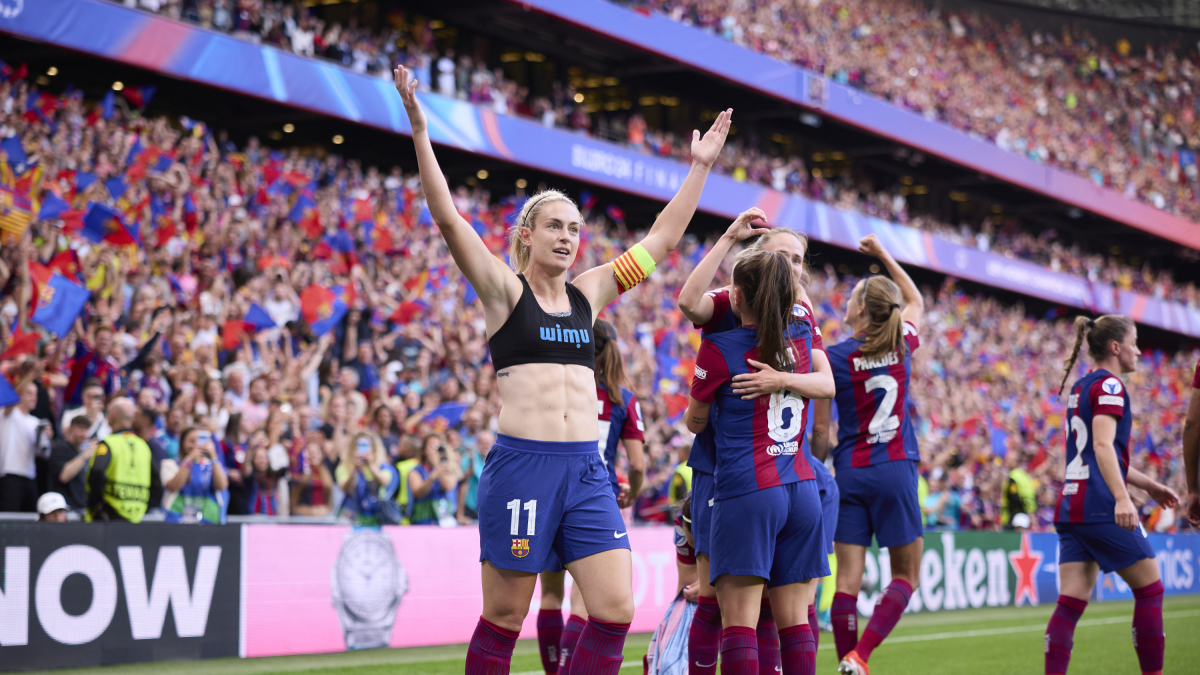 Alexia Putellas celebra el segundo gol del Barça.