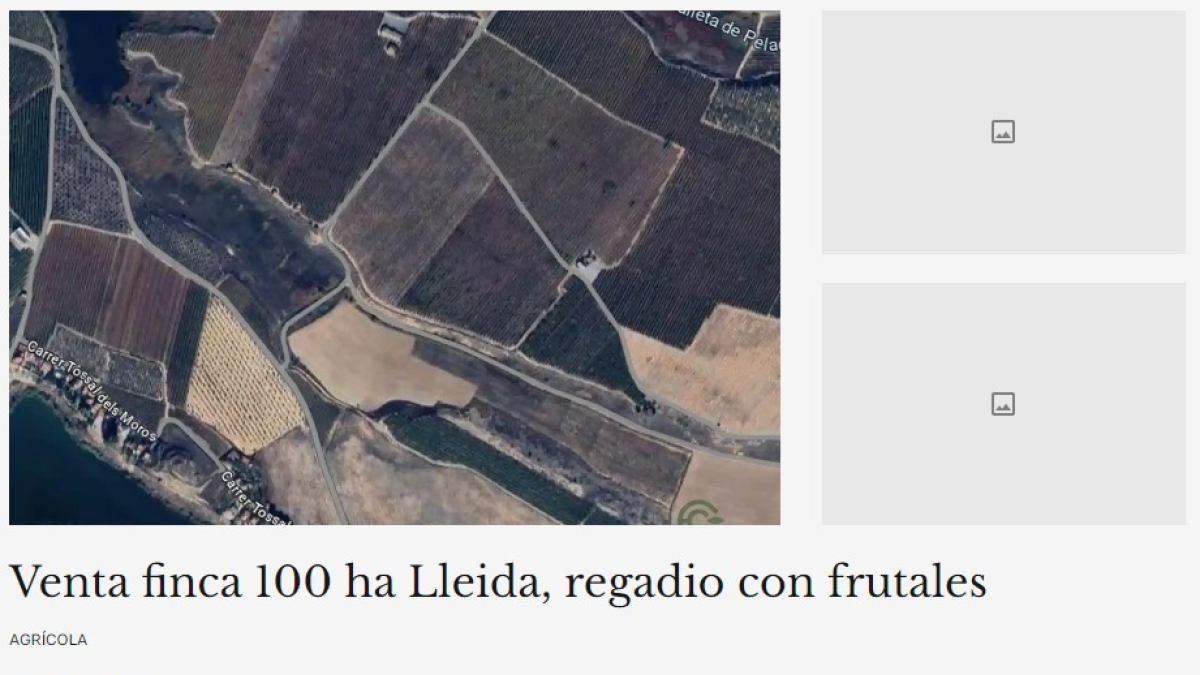 Imatge d'un anunci de venda de terrenys a Lleida