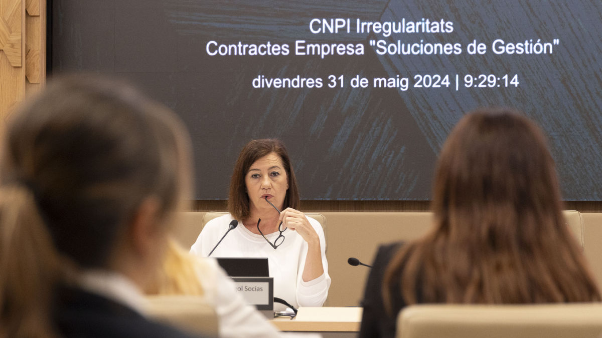 Francina Armengol en la comisión de investigación balear. - EFE/ CATI CLADERA