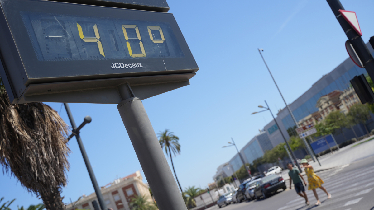 Termómetro durante la ola de calor de 2023.