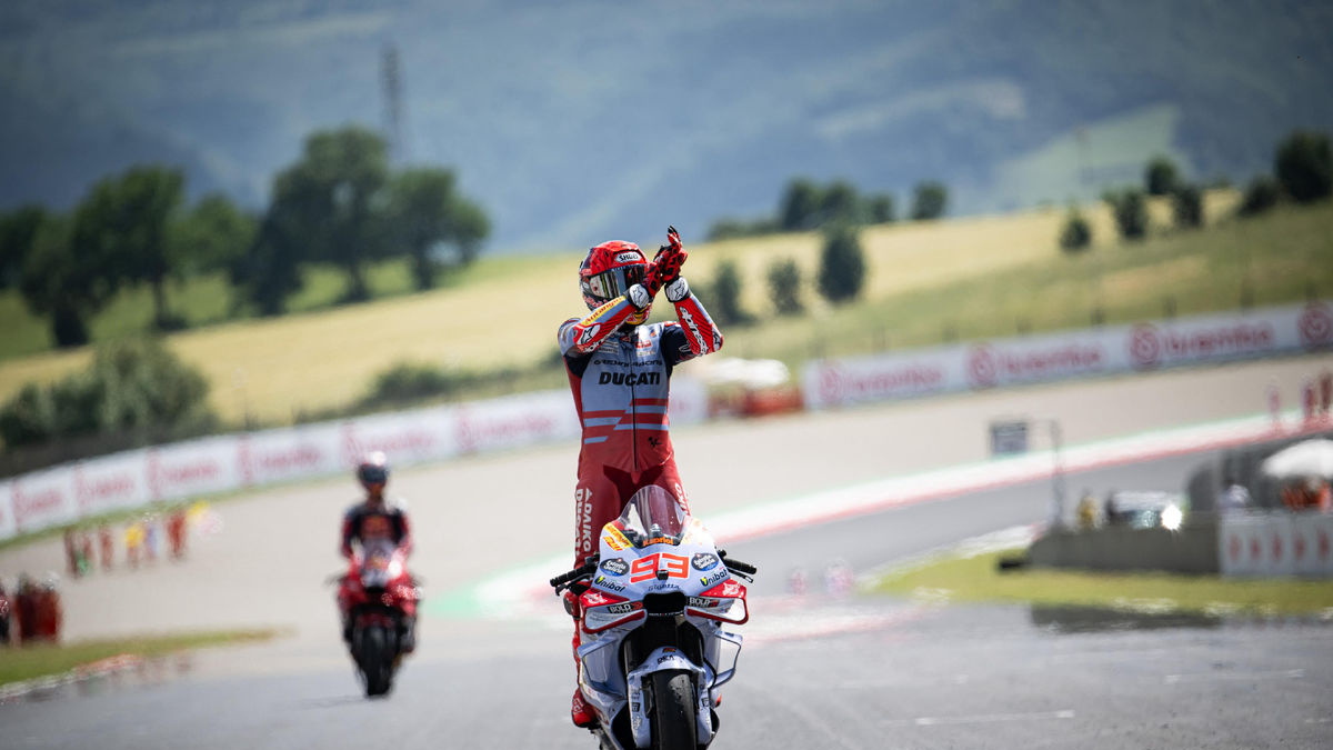 Marc Márquez celebra la segona posició a Mugello. - TEAM GRESINI