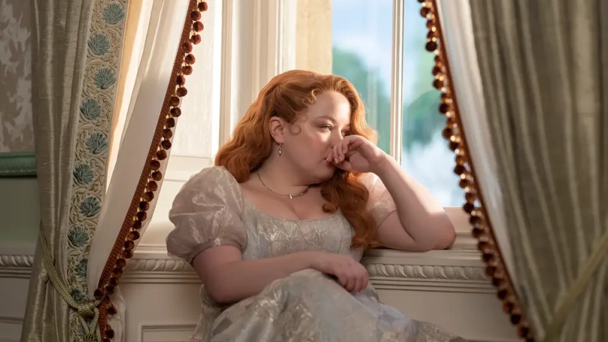 Nicola Coughlan caracterizada como Penélope en Los Bridgerton.