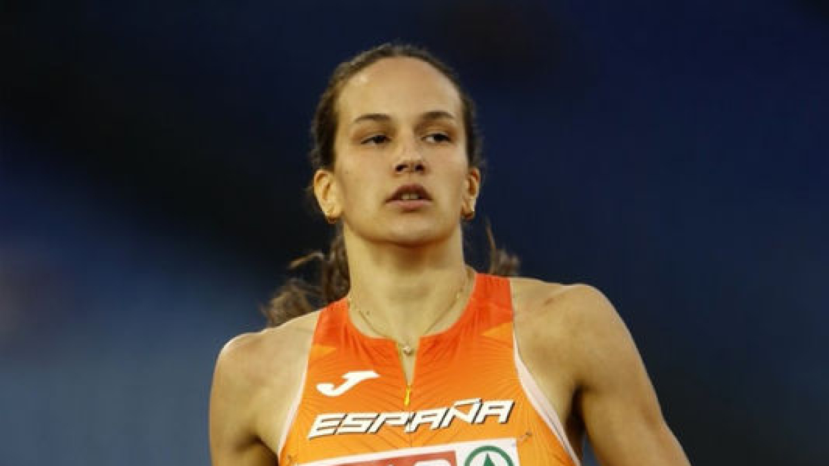 Berta Segura, ayer durante la semifinal en Roma. - RFEA