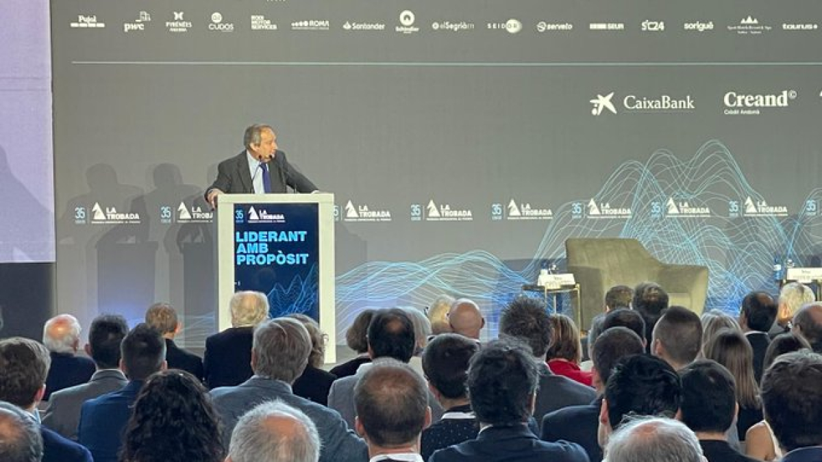 El ministro de Industria y Turismo, Jordi Hereu, este viernes en la Trobada Empresarial al Pirineu que se celebra en la Seu d'Urgell.