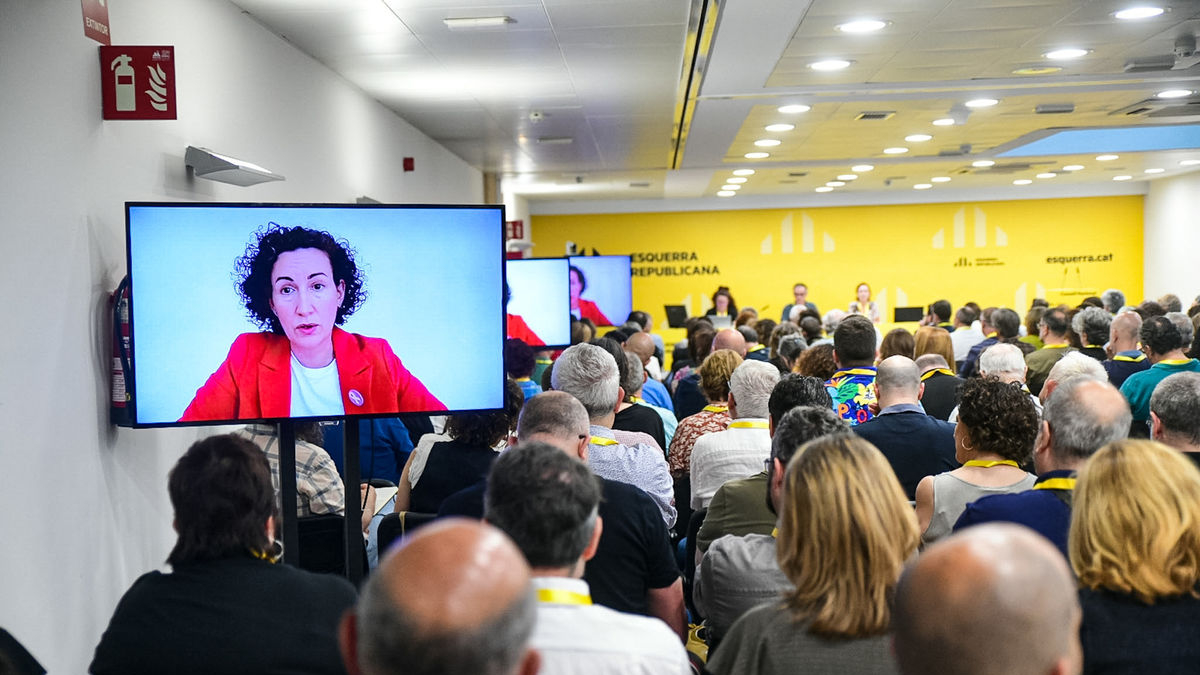 Rovira va intervenir de forma telemàtica al consell nacional d’ERC, celebrat a Barcelona. - ACN