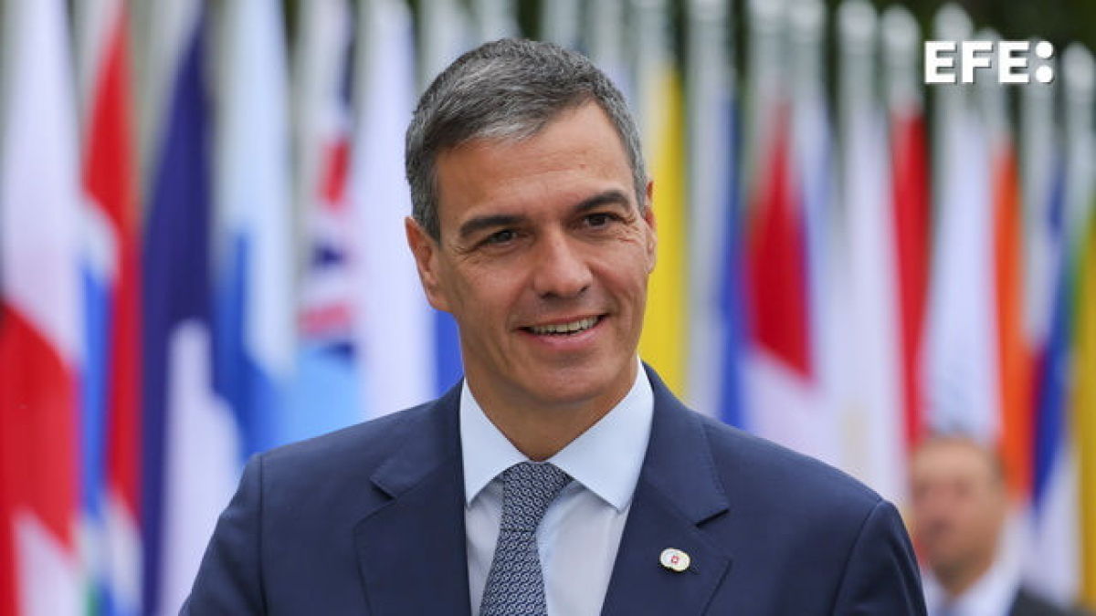 Pedro Sánchez, ahir a la cimera sobre Ucraïna a Suïssa. - EFE