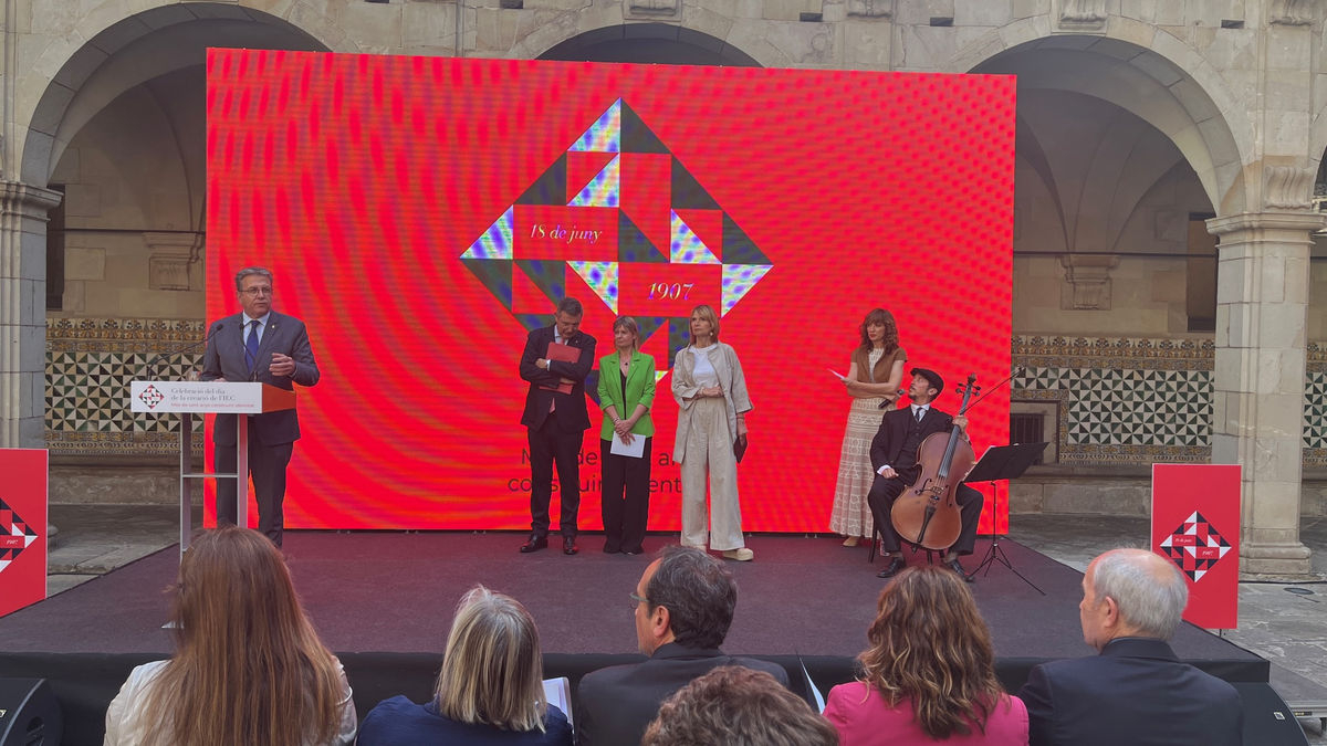 Joan Talarn, en el seu discurs ahir a l’Institut d’Estudis Catalans. - DIPUTACIÓ DE LLEIDA