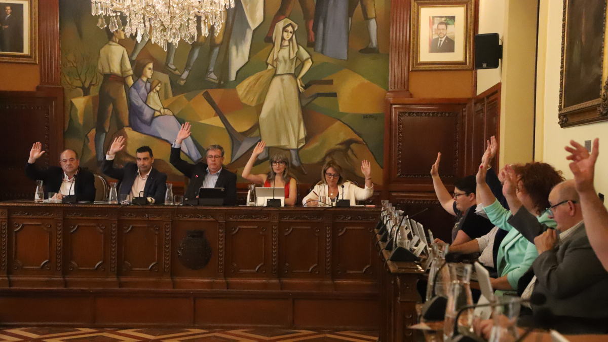 Moment d'una votació al ple de la Diputació de Lleida d'aquest dijous.