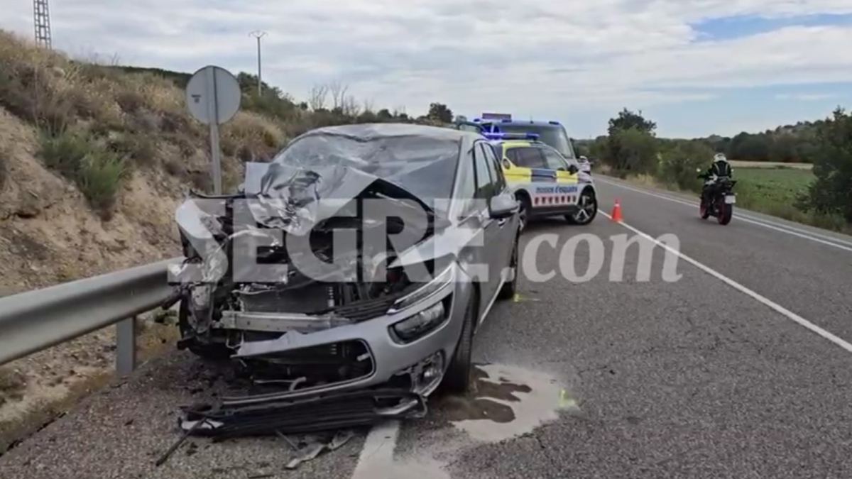 El turisme implicat en l'accident mortal la Sentiu de Sió