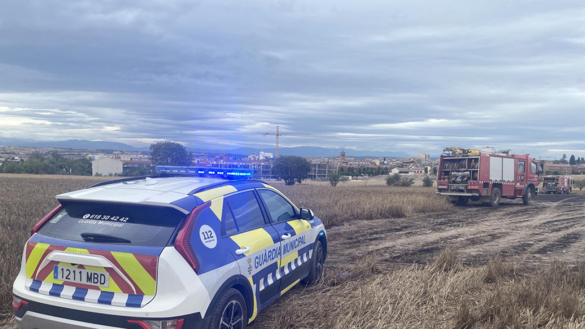 El foc es va produir en un camp situat al costat de l’avinguda Lluís Companys.