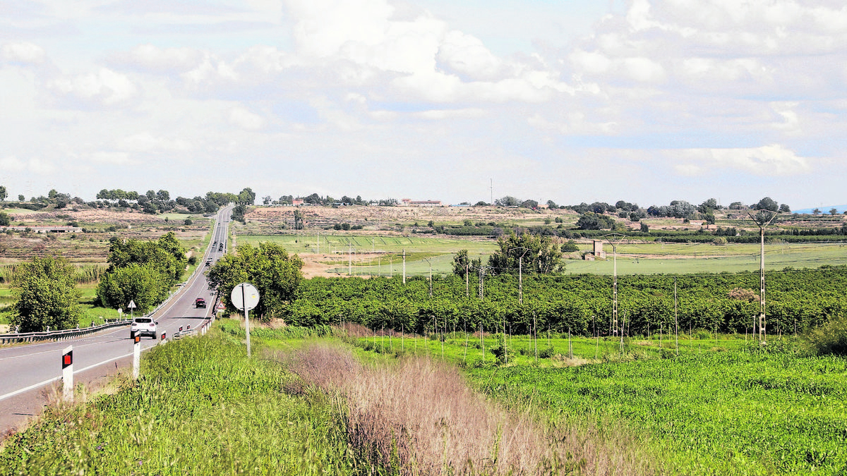 Terrenys al costat de l’N-240 on es projecta el polígon de Torreblanca-Quatre Pilans. - SEGRE