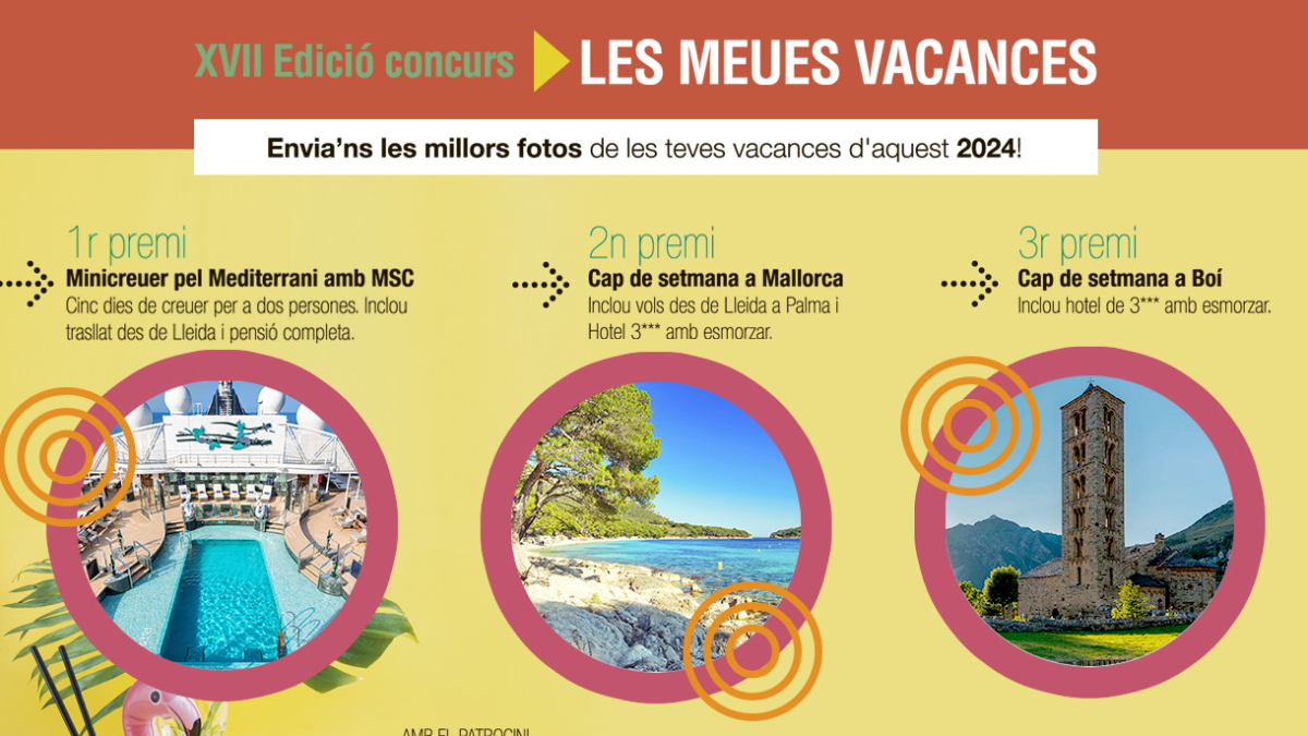 Arriba l'estiu i engeguem nova edició del concurs 'Les meues vacances'.