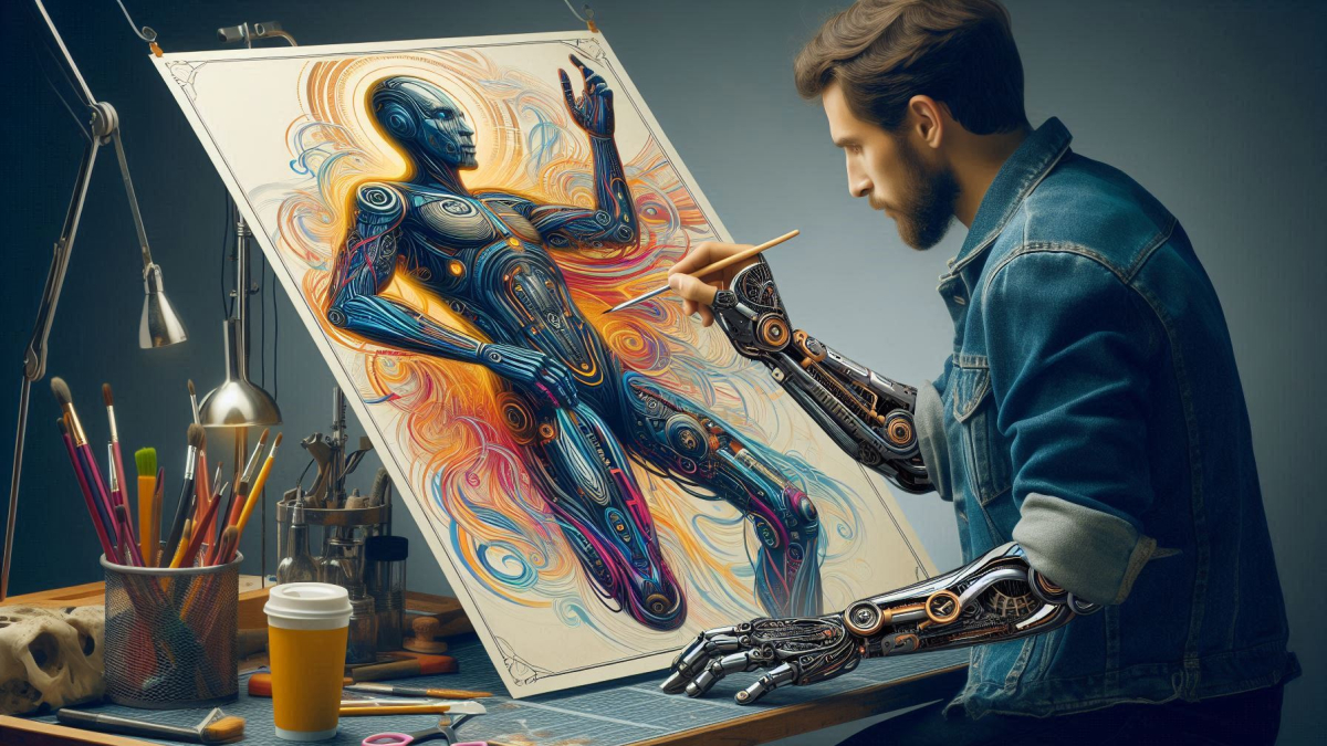 Un artista humano, o semihumano, haciendo un cartel. Este no se podría presentar al concurso de Alcarràs.