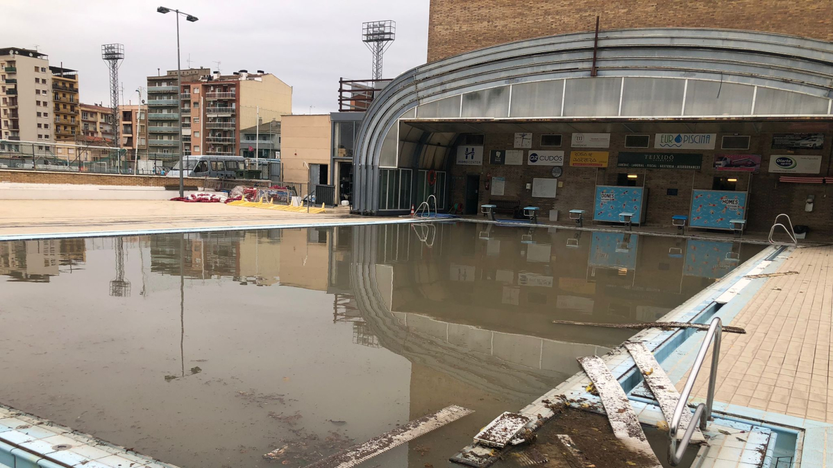 Imagen de la lluvia que ha caído esta madrugada a Balaguer