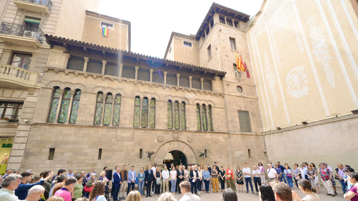Imatge de la concentració ahir a la plaça de la Paeria. - PAERIA