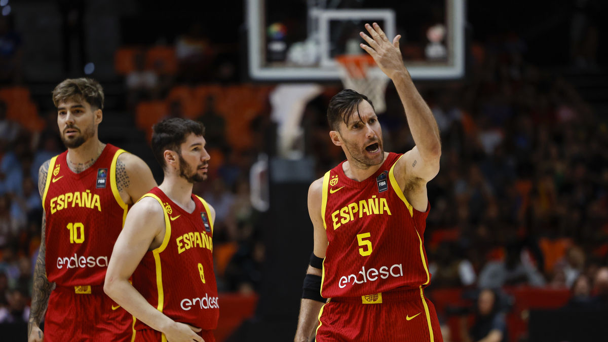 Rudy Fernández, ahir durant el partit Líban-Espanya. - EFE