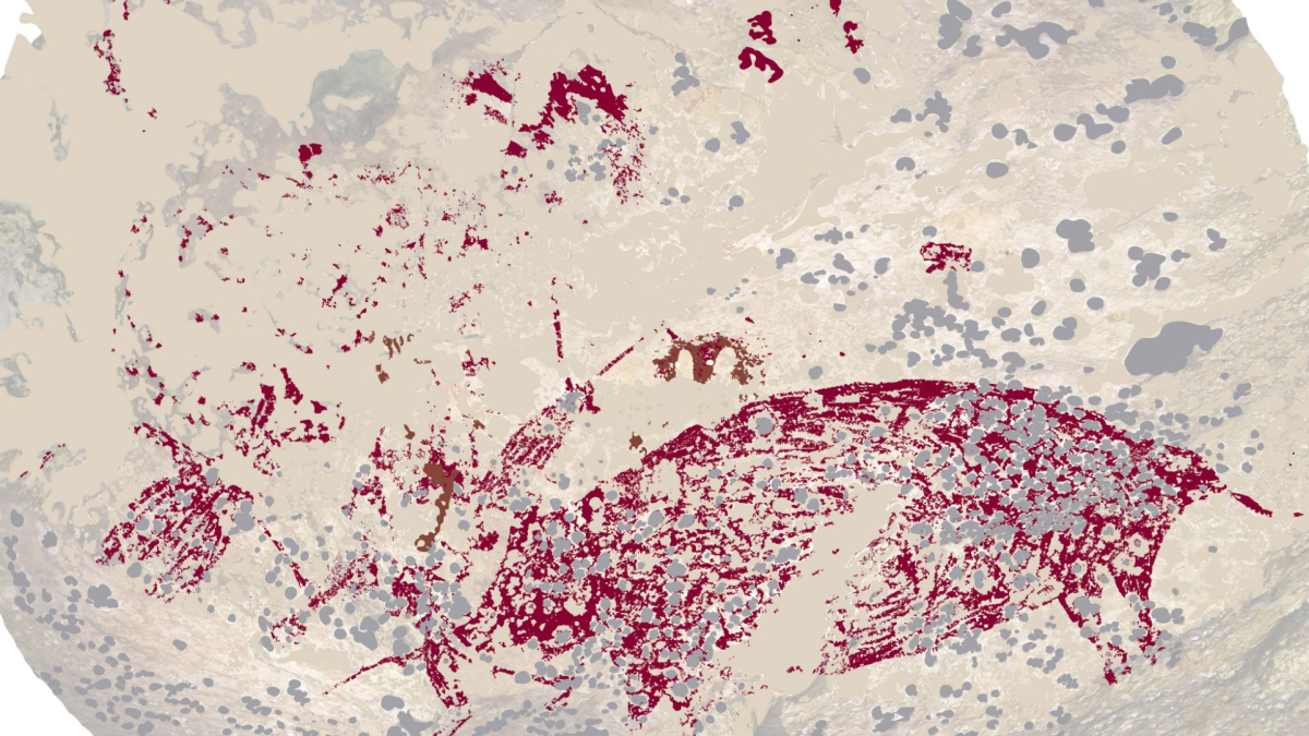 L'art rupestre datat a Leang Karampuang.