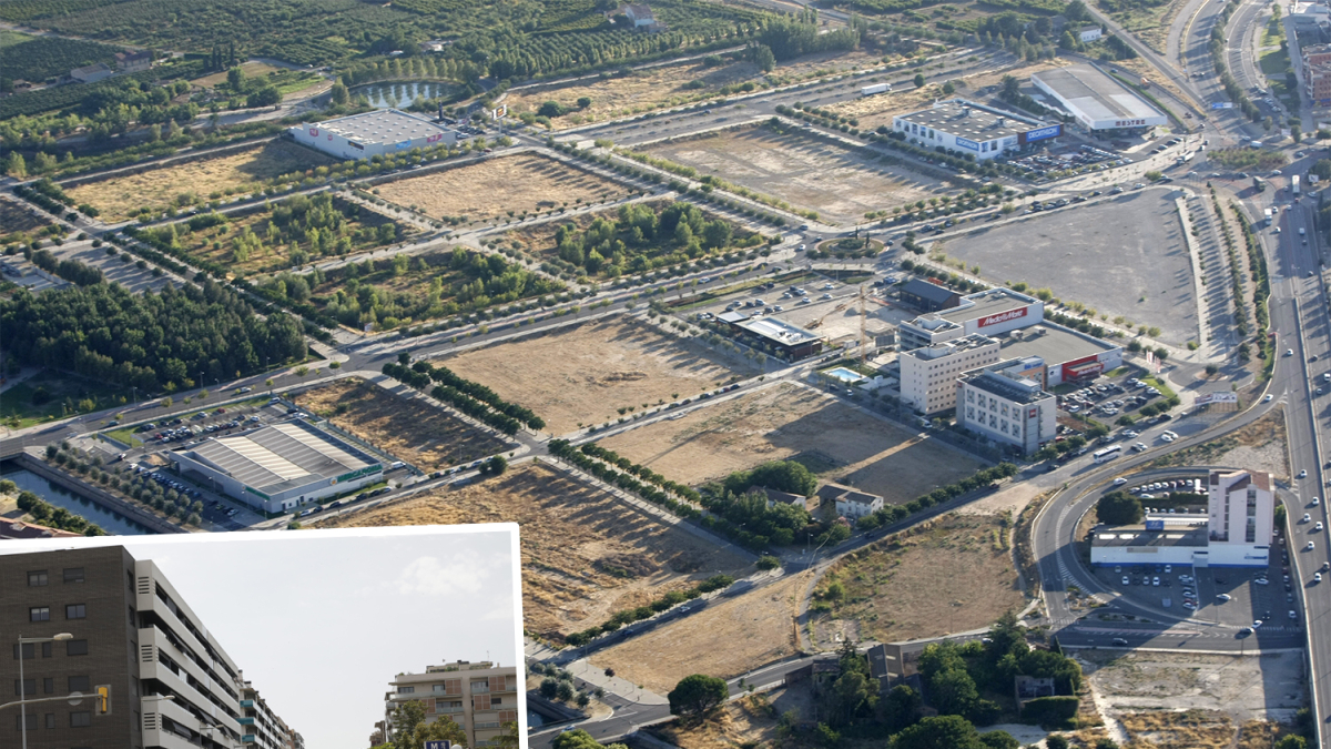 Imatge aèria de la nova zona de la Bordeta, encara buida