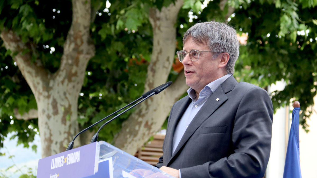 Puigdemont en un acte de campanya el passat mes de maig a la Catalunya Nord. - ACN