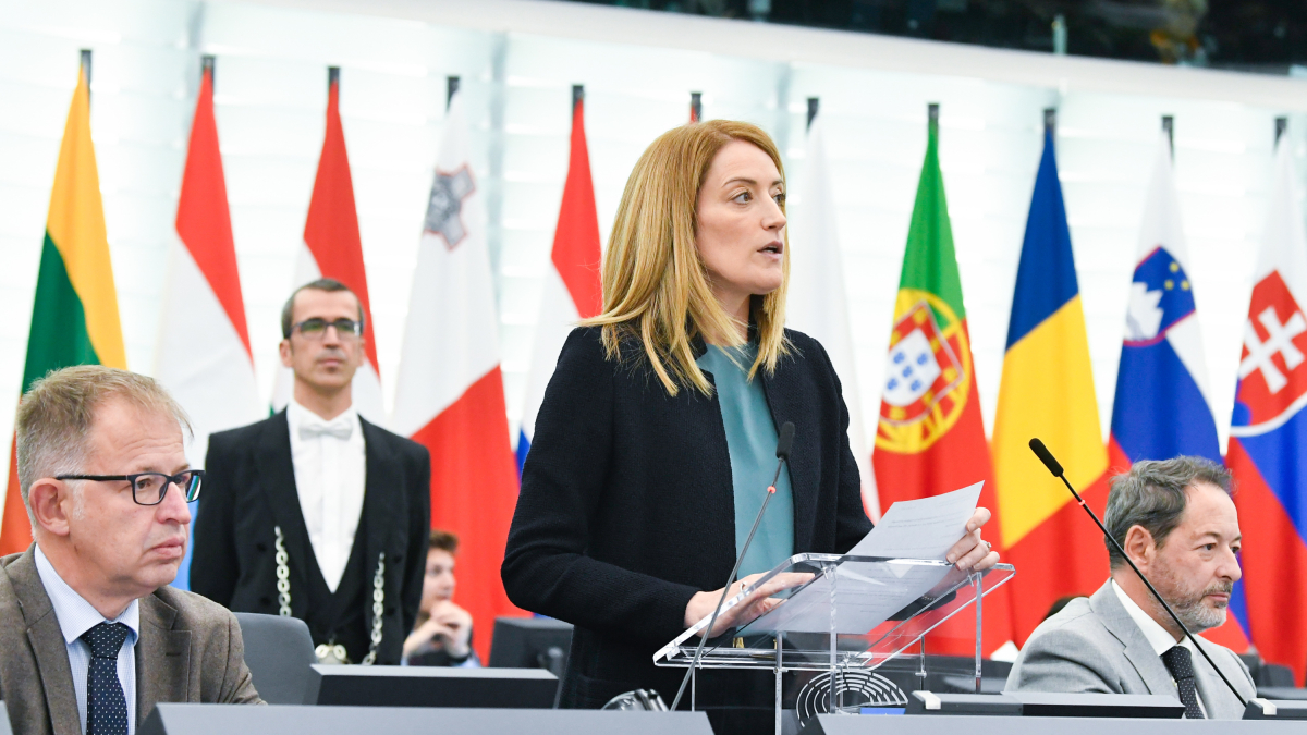La presidenta del Parlament Europeu, Roberta Metsola.