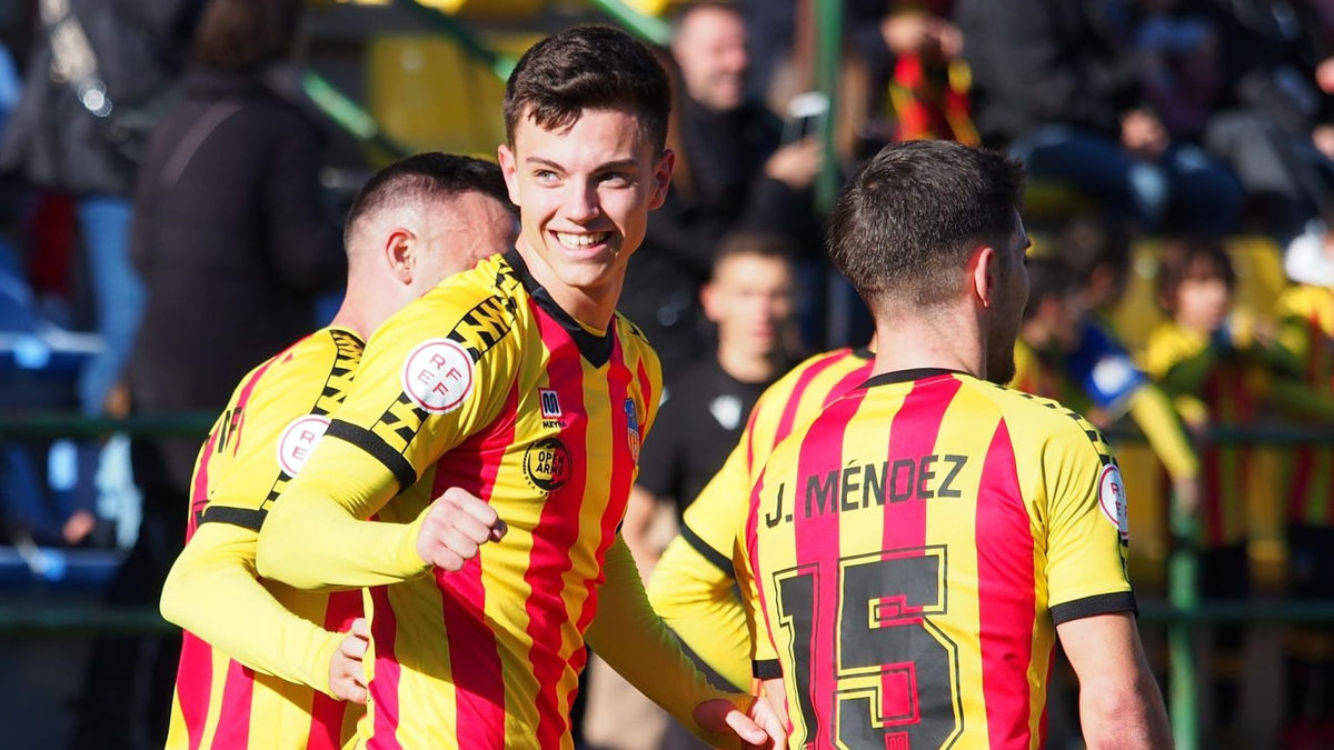 Íker García somriu després de marcar un gol a l’Andratx. - JUDIT ANDREU – UESA