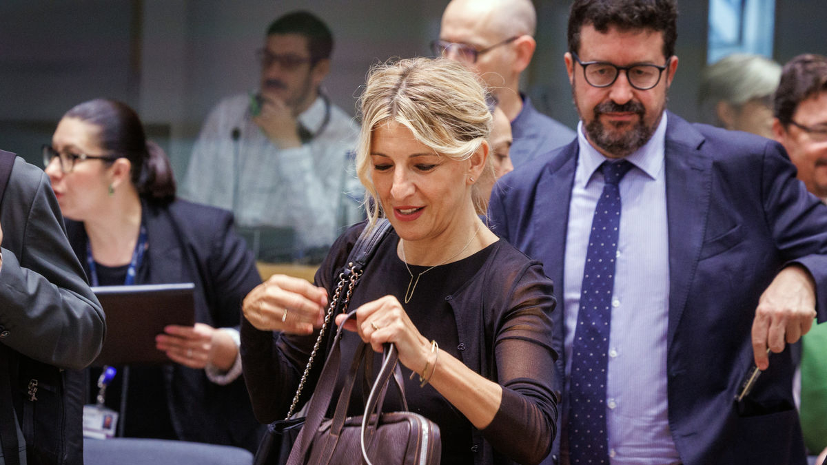 Yolanda Díaz va anunciar la reforma de la llei mordassa abans de participar en una reunió a Brussel·les. - EFE/EPA/OLIVIER MATTHYS