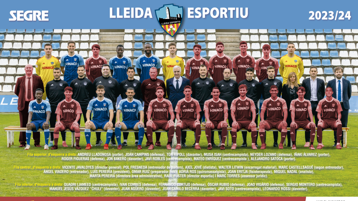 La plantilla de la temporada 23-24 del Lleida Esportiu, amb les baixes