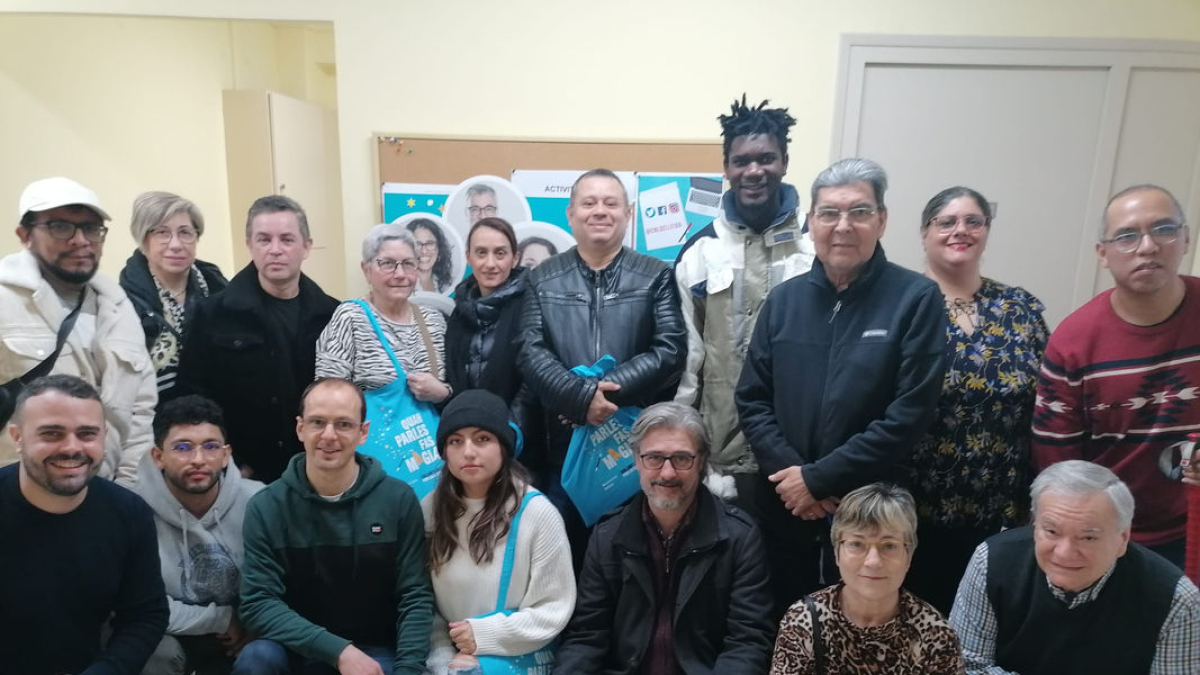 Presentación de diversas parejas lingüísticas en Lleida el pasado mes de febrero. - CONSORCI PER A LA NORMALITZACIÓ LINGÜÍSTICA