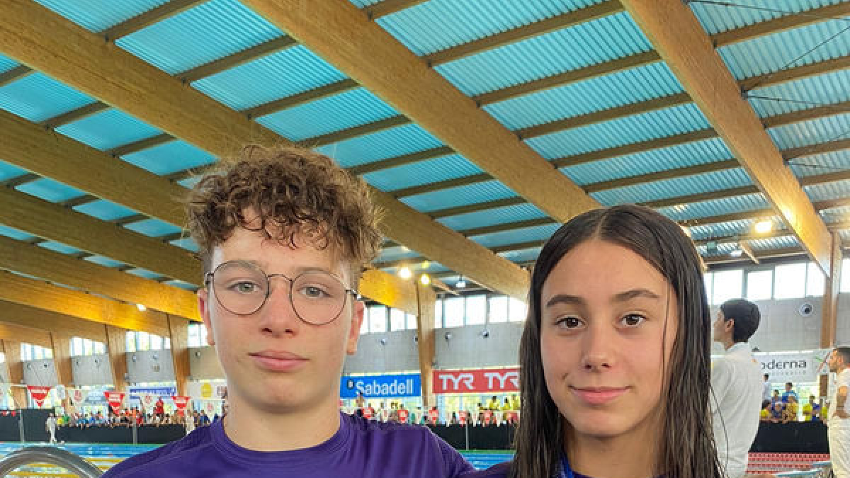 Roger Martín i Noa Priego, amb la seua medalla d’or.