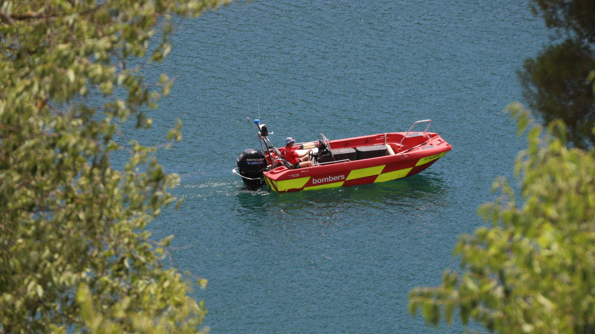 Búsqueda del joven de Tremp desaparecido en el pantano de Sant Antoni en Talarn.