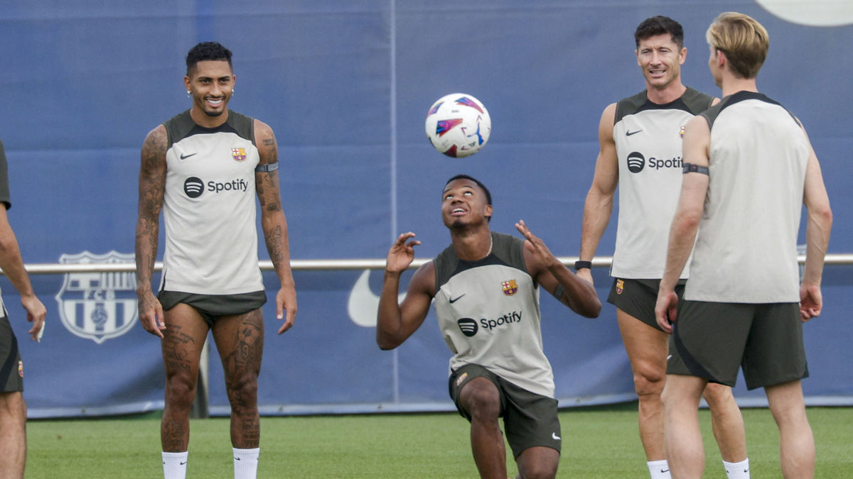 Ansu Fati, en una imatge d’arxiu d’un entrenament. - EFE/ QUIQUE GARCÍA