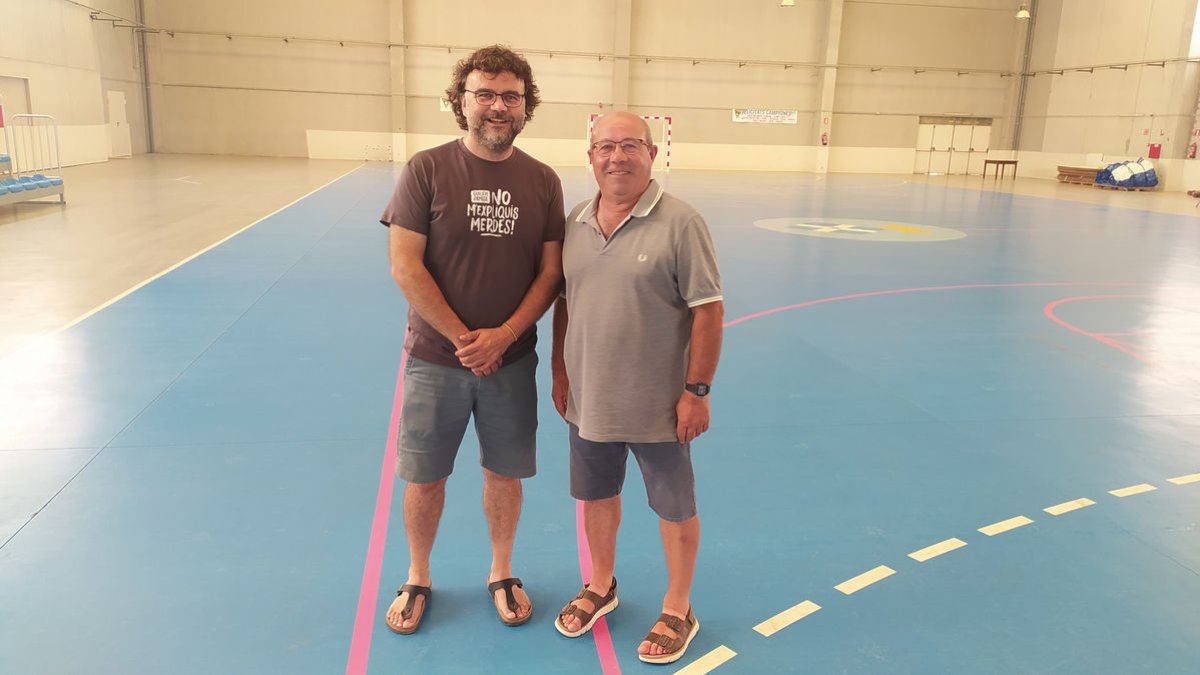 Joan Carles Sánchez y Ramon Porta, en el pabellón de Ivars d’Urgell. - JCMC