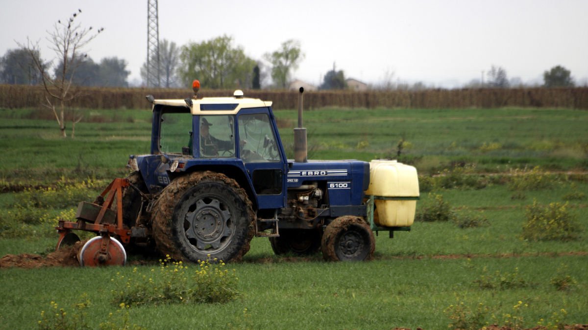 Un tractor trabajando en una finca ubicada en Anglesola en una imagen de archivo. - ACN