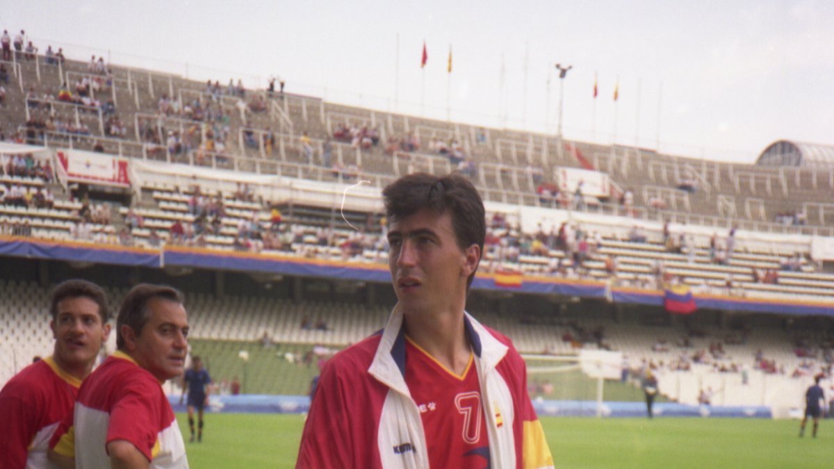 En Mestalla antes del inaugural España-Colombia.