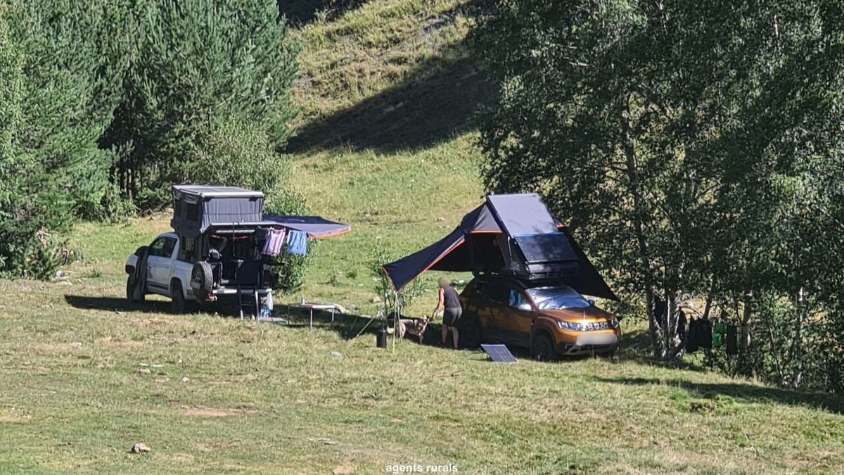 Una acampada no autoritzada detectada el cap de setmana passat al Pirineu de Lleida. - AGENTS RURALS