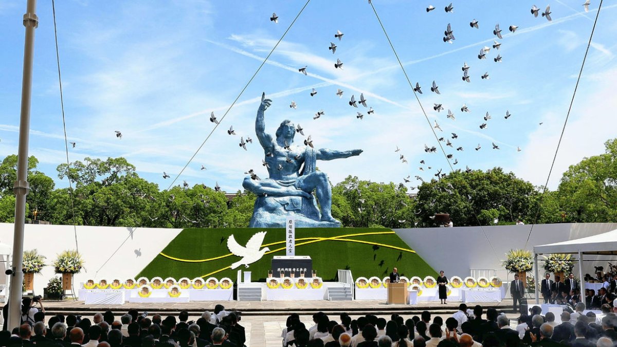 Un moment de l’acte pel 79è aniversari de l’atac nuclear. - EFE