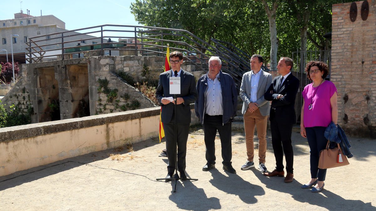 Illa i Ordeig van visitar el canal d’Urgell el 25 d’abril del 2023 coincidint amb el seu tancament a causa de la sequera. - ACN