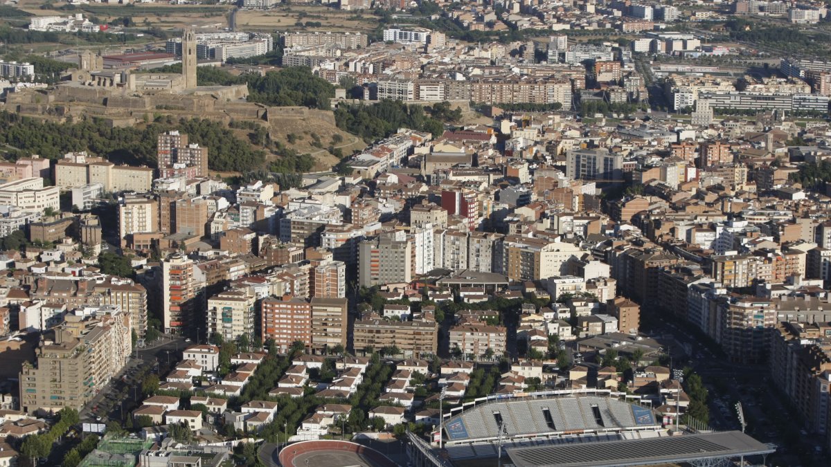 Vista aèria de la Zona Alta de Lleida.