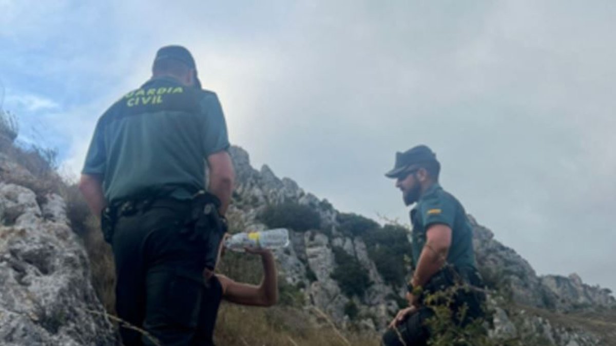 Imatge del rescat ahir al congost de Pancorbo