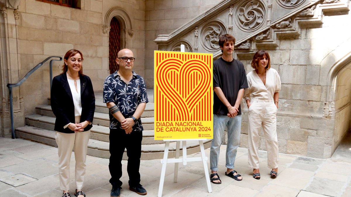 El Govern presentó ayer el cartel de la Diada, de Sergi Delgado. - ACN